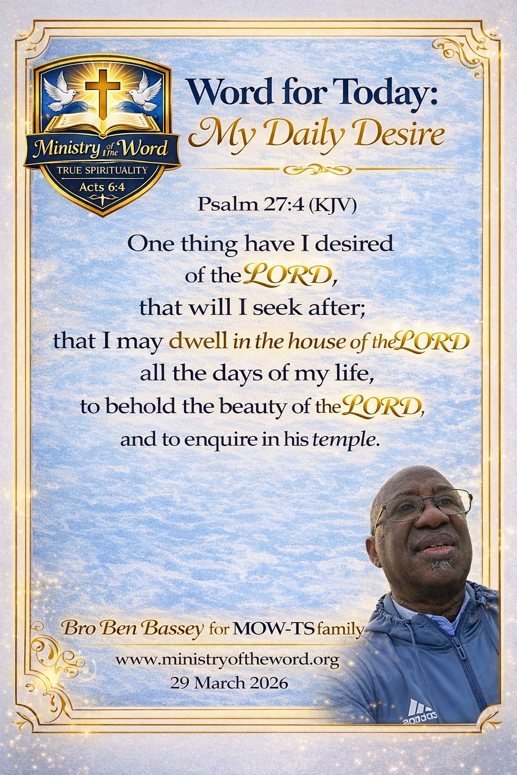 MOW-TS: MY DAILY DESIRE (Bro Ben&nbsp;Bassey)